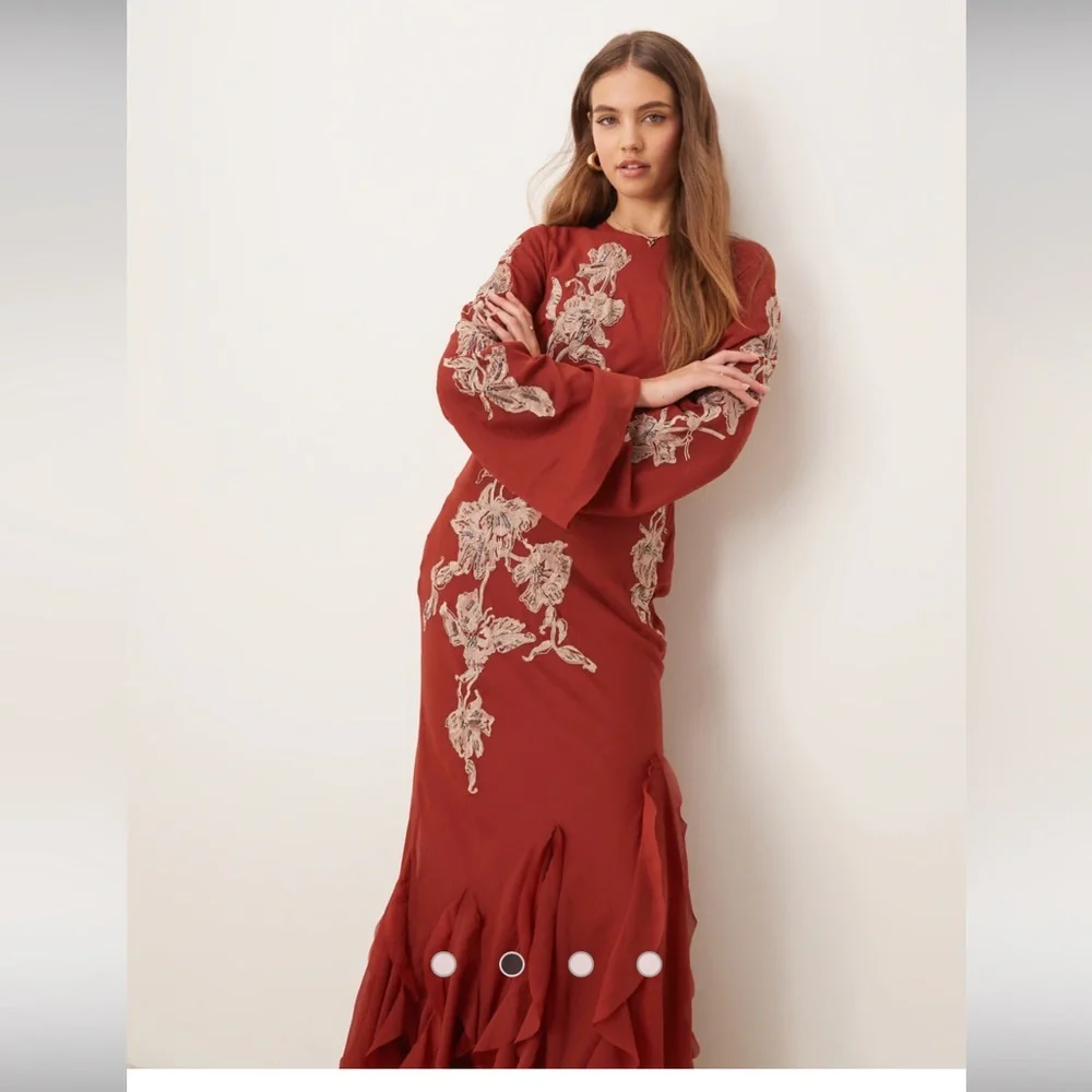 ASOS Ruffle Embellished Dresss - Picture 3 of 5